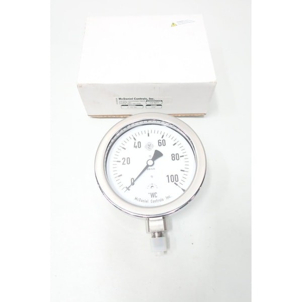 Mcdaniel Controls MCDANIEL CONTROLS A100 4IN 1/4IN 0-100IN-H2O NPT PRESSURE GAUGE A100" - main